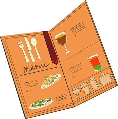 Geometric Flat Pencil Shaded Restaurant Menu